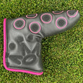 Load image into Gallery viewer, Scotty Cameron 2017 Pink/Black Holiday 7 Point Crown Blade Headcover

