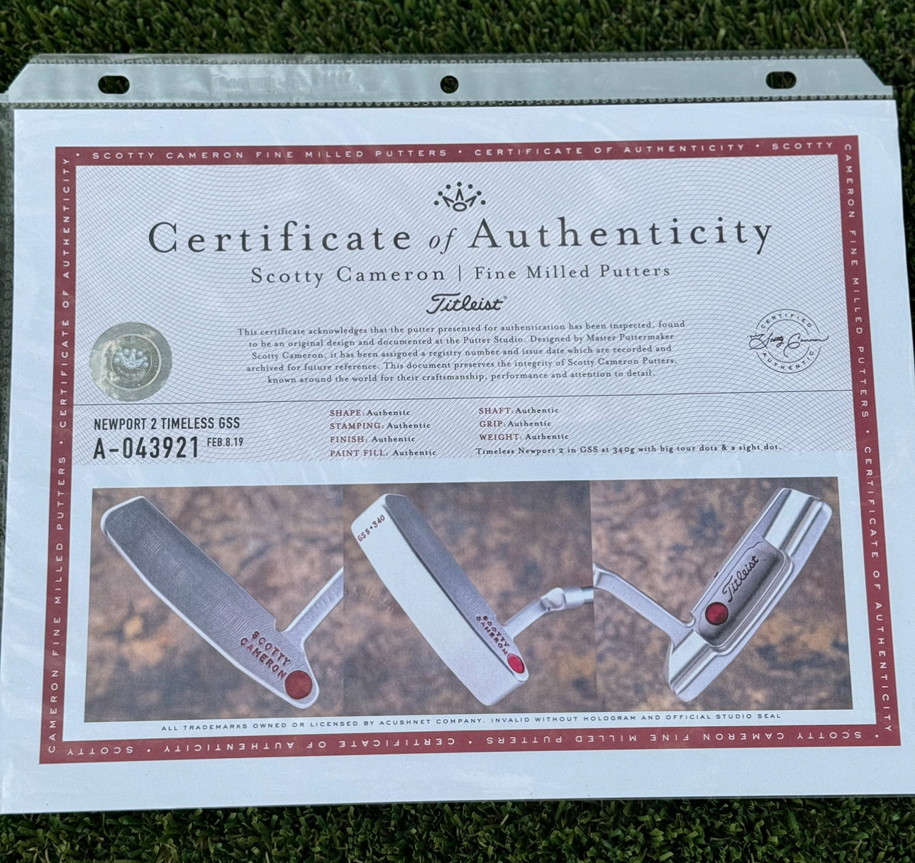 Scotty Cameron Timeless Newport 2 GSS 340G Cherry Bombs Circle T Putter