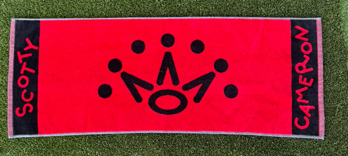 Scotty Cameron Rare Black/Red Dancing Scotty Cameron 7 Point Crown Golf Towel