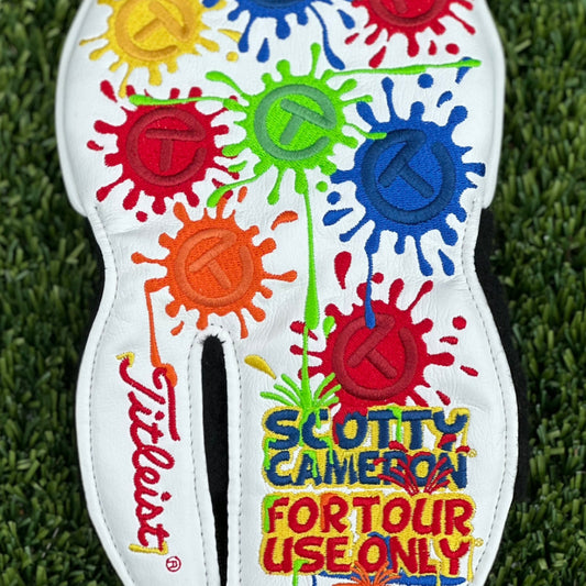 Scotty Cameron Mid Round Mallet White Paint Splash Circle T Headcover