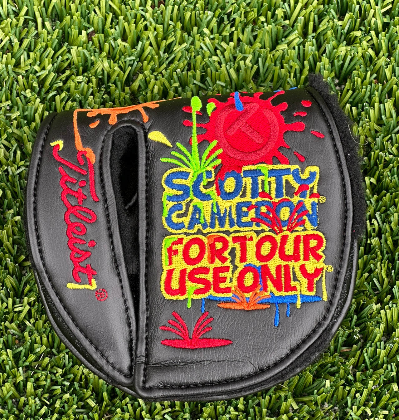 Scotty Cameron Mid Round Mallet Black Paint Splash Headcover